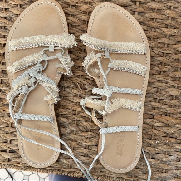 EUC SCHUTZ LACE UP JOLINA SANDALS SZ 8.5 - Picture 4 of 6